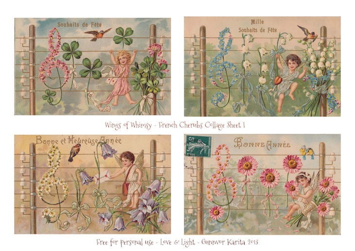 Wings of Whimsy: French Cherubs Collage Sheets - free for personal use