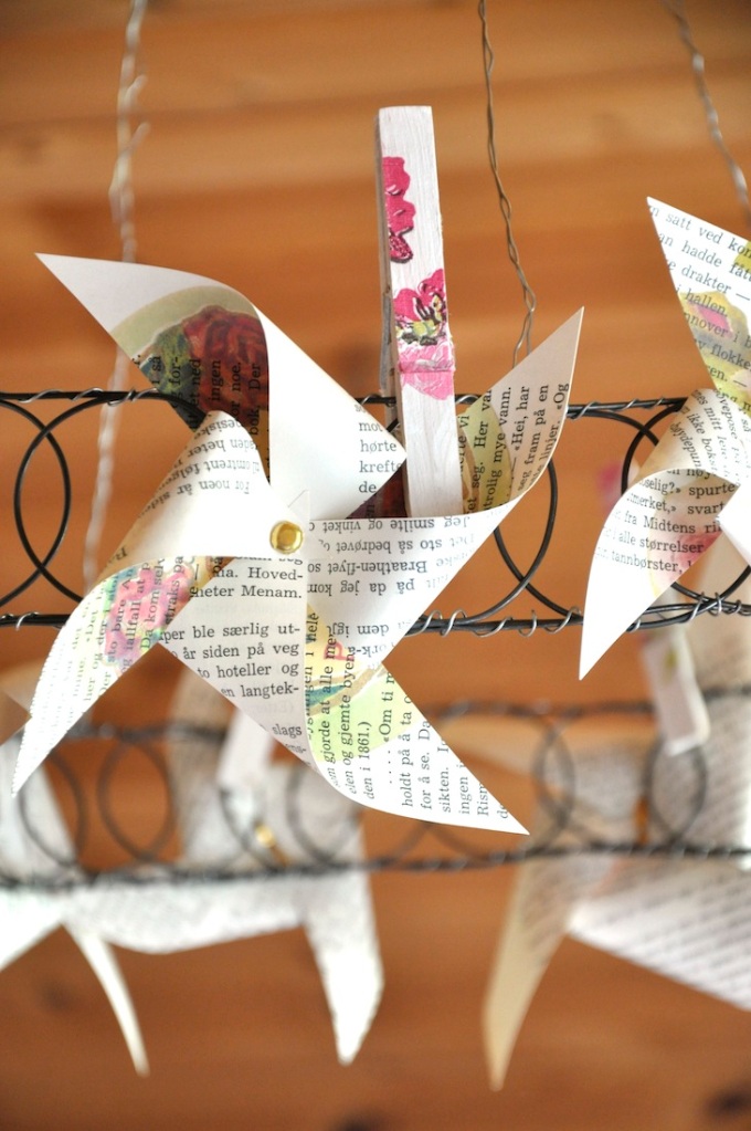 Wings of Whimsy - DIY Old Book Crafts No 7 - Rose Pin Wheels