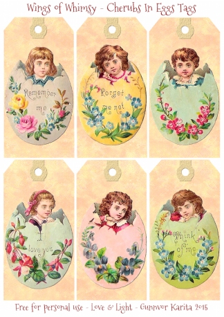 Wings of Whimsy: Victorian Easter Babies In Eggs Tags #vintage #ephemera #freebie #printable #easter #tags
