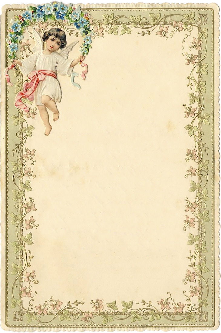 Wings of Whimsy: 1899 Romantic Notecard #victorian #freebie #printable #ephemera #stationery #romantic #notecard