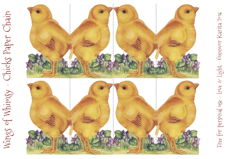 Wings of Whimsy: Easter Chicks Paper Chain #vintage #ephemera #freebie #printable #easter #chicks #paper #chain