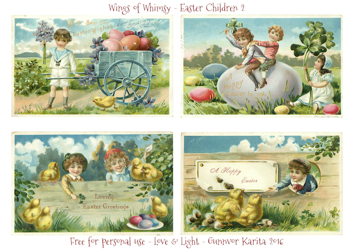 Wings of Whimsy: Easter Children 1 #freebie #vintage #ephemera #postcard #easter #children