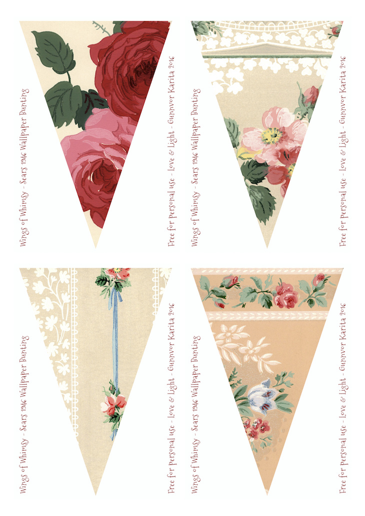 Wings of Whimsy: Sears Vintage Wallpaper Flags #vintage #ephemera #freebie #printable #wallpaper #flag #bunting