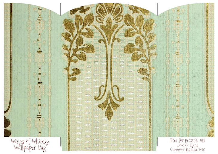 Wings of Whimsy: Wallpaper Gift Bags No 2 #vintage #ephemera #freebie #printable #gift #bag