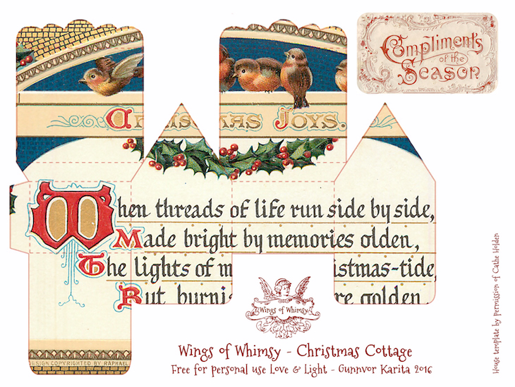 Wings of Whimsy: 100 Christmas Cottages #freebie #ephemera #printable #christmas #cottage